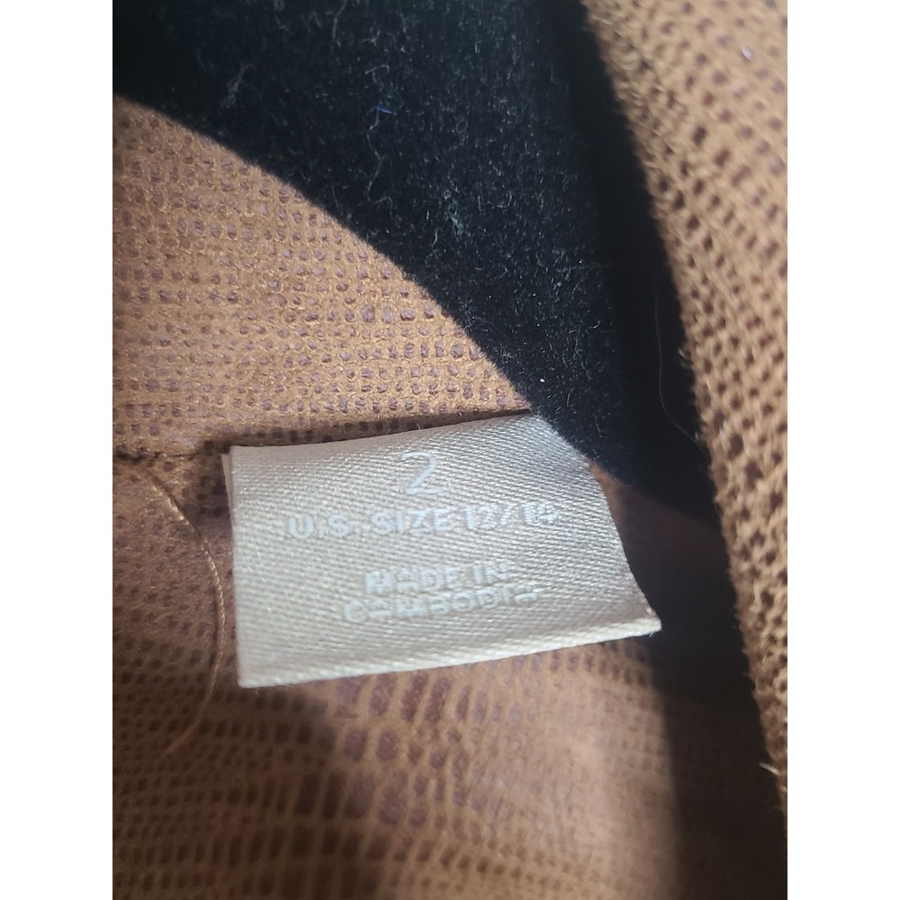 Chicos Brown Faux Snakeskin Moto Jacket Women Size 2 - Picture 6 of 7